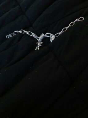 STERLING Love Chain Bracelet withBear& Heart- Women's Jewelry( Marked)